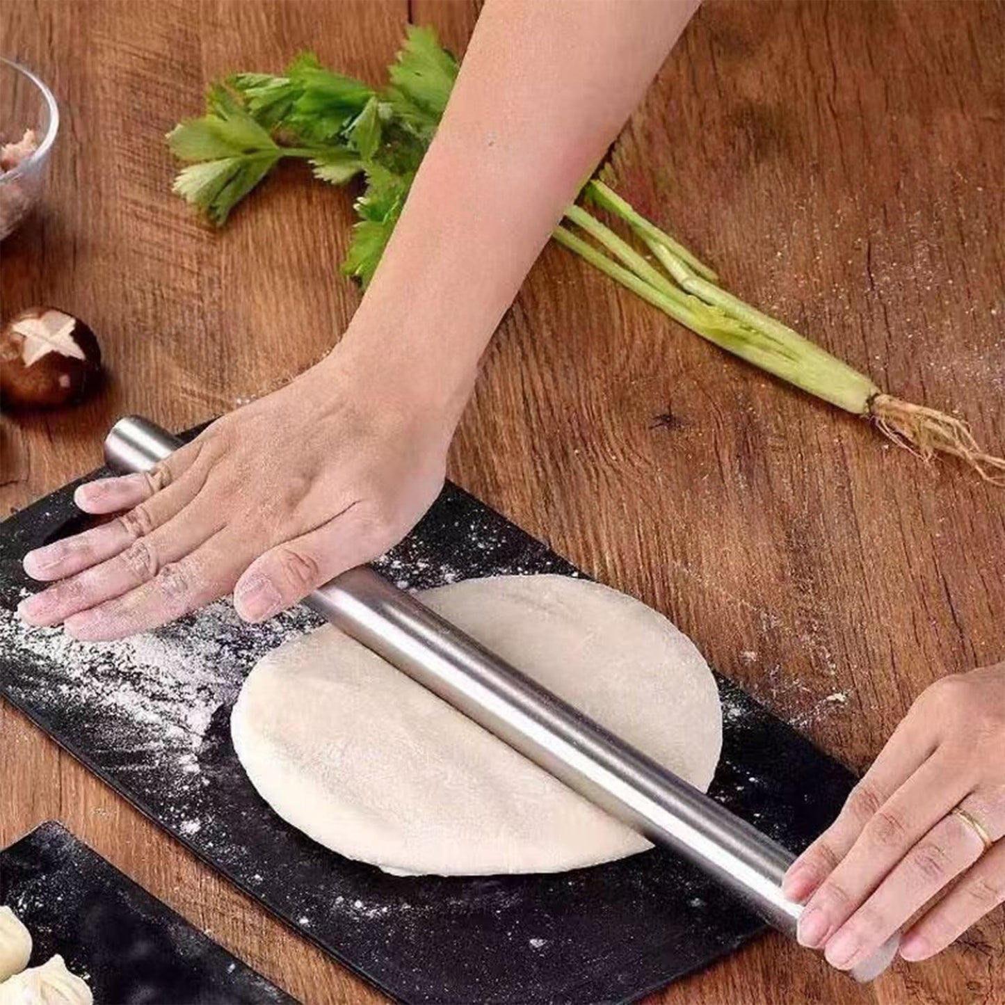 Rolling Pin, Baking Dough Roller, Rolling Pin, Stainless Steel Rolling Pin, Dough Rollers, for Baking Kitchen V1189-WXFWAL-20260319-00996