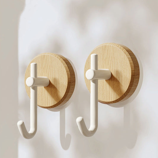 Wreath Hanger for Front Door, No Drilling Walnut Hook, Stick on Wall Hook, Self-Adhesive Household Hook for V1189-WXFWAL-20260319-01015