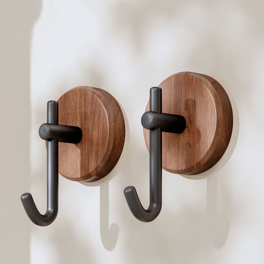 Wreath Hanger for Front Door, No Drilling Walnut Hook, Stick on Wall Hook, Self-Adhesive Household Hook for V1189-WXFWAL-20260319-01016