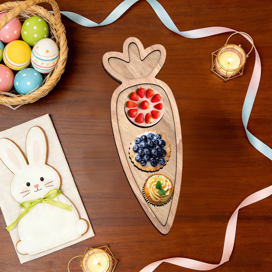Easter Charcuterie Board, Easter Egg Bunny Wooden Serving Tray, Rabbit Cheese Appetizer Board, Snack Serving V1189-WXFWAL-20260319-01032