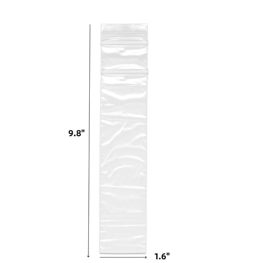 9.8x1.6" Double Ziplock PE Bags 100 Pack of Reclosable Long Plastic Bags QZS Clear Zipper Storage Bags Home V1189-WXFWAL-20260319-01038