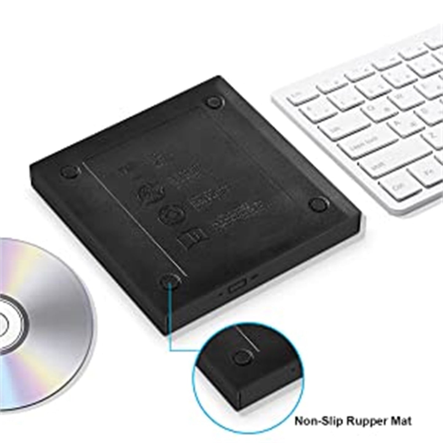 Portable External DVD Drive, USB 2.0 CD DVD Burner Writer Player, for Laptop Desktop PC Plug and Play, Travel V1189-WXFWAL-20260319-01060