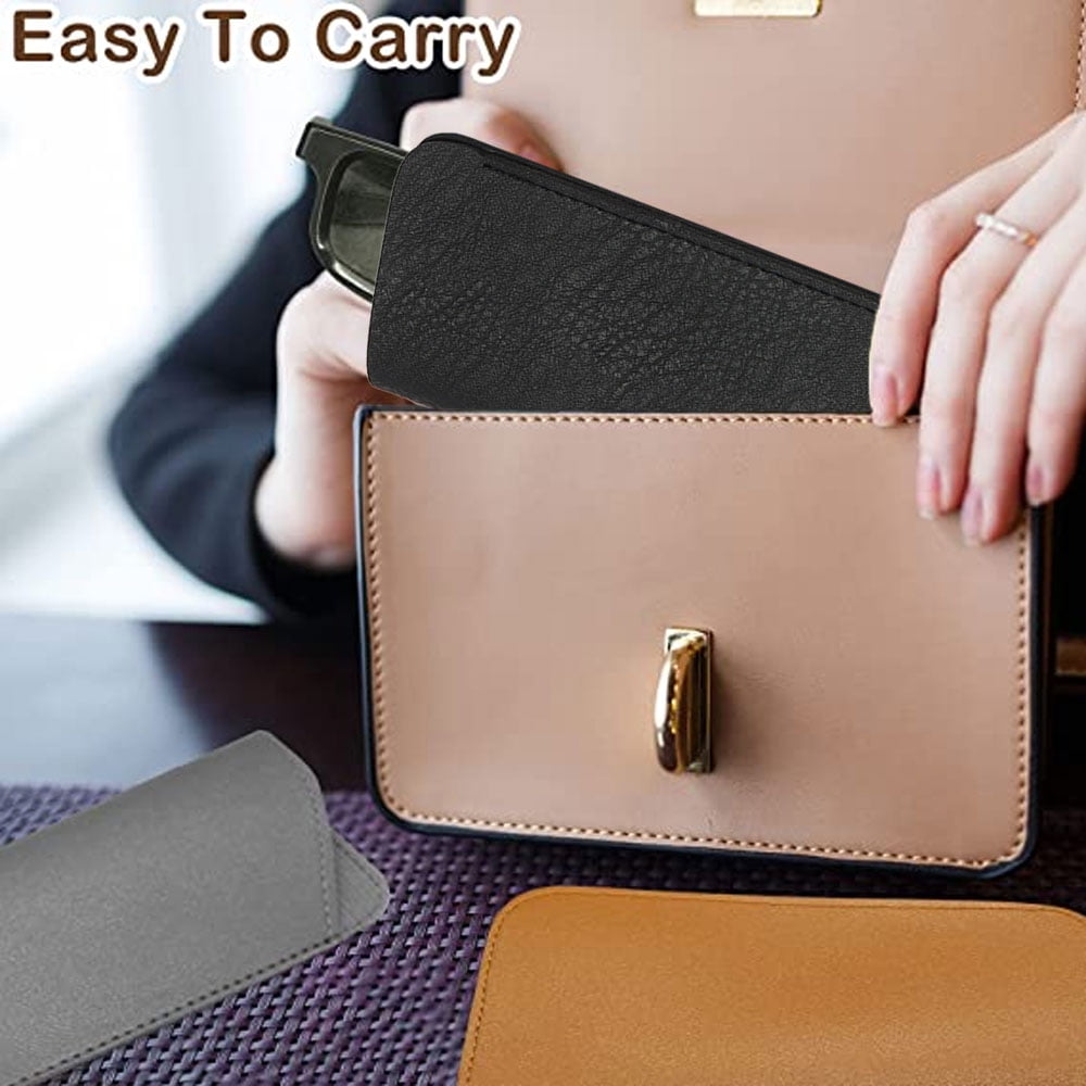 3 Pack Reading Glasses Pouch, Soft Eyeglasses Bag Portable Cloth Eyewear Case, Blue+black+brown, 15.3 * 7cm V1189-WXFWAL-20260319-01062