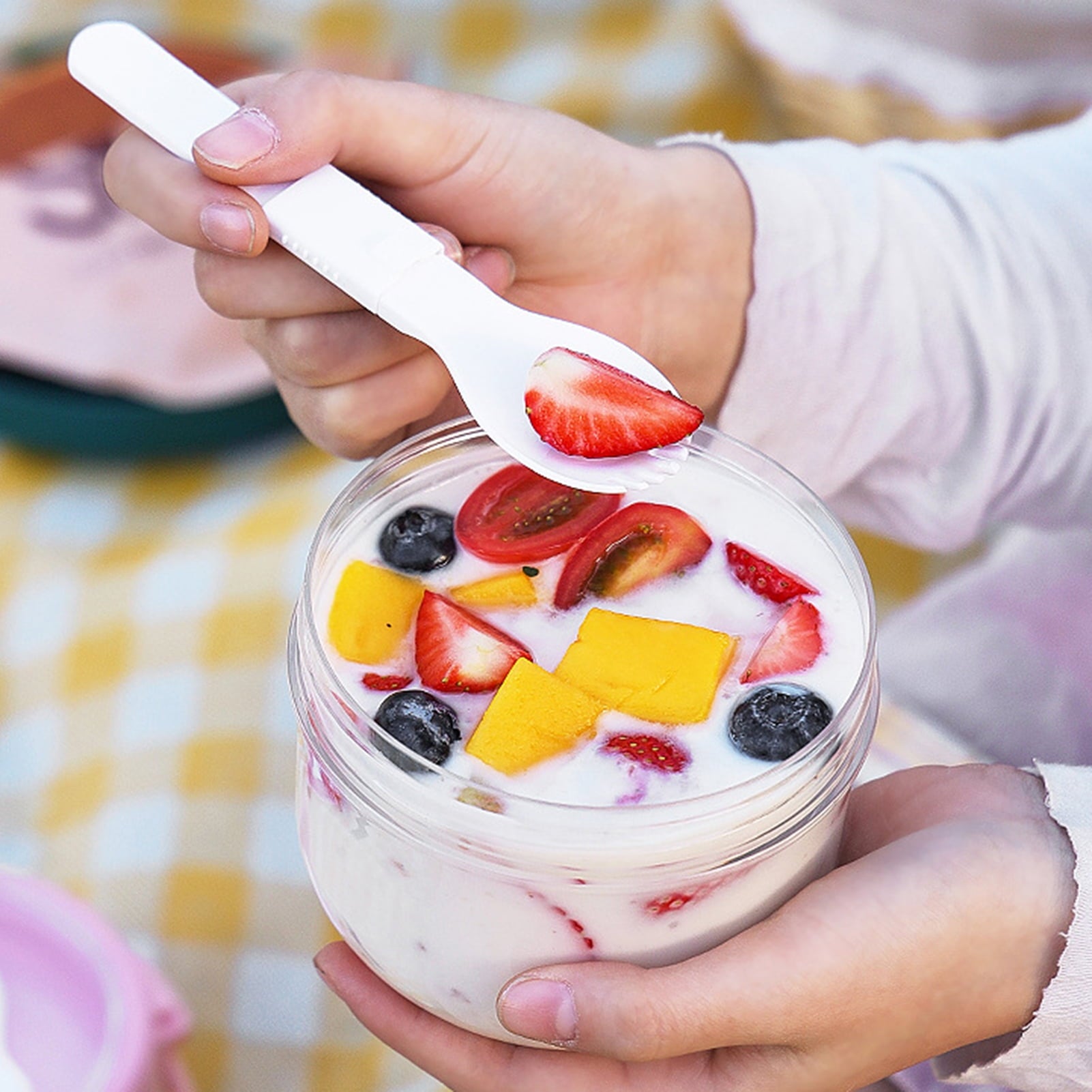 BOBASNDM Polycarbonate White PC Leakproof Yogurt Container Pink V1189-WXFWAL-20260319-01069