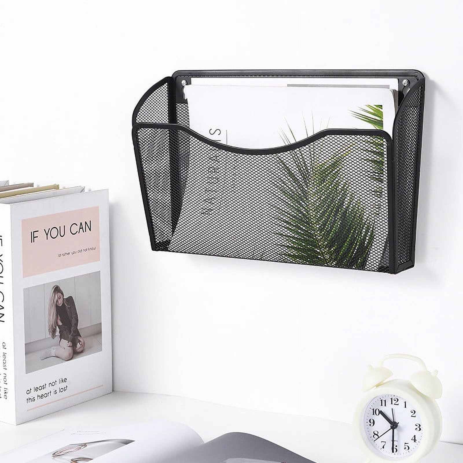 Tutuviw Wall Mount File Organizer Metal Letter Size Black V1189-WXFWAL-20260319-01071