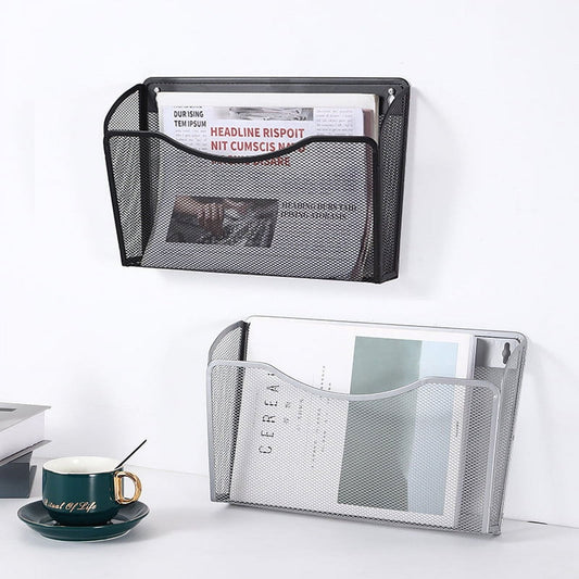 Tutuviw Wall Mount File Organizer Metal Letter Size, Black Silver V1189-WXFWAL-20260319-01072