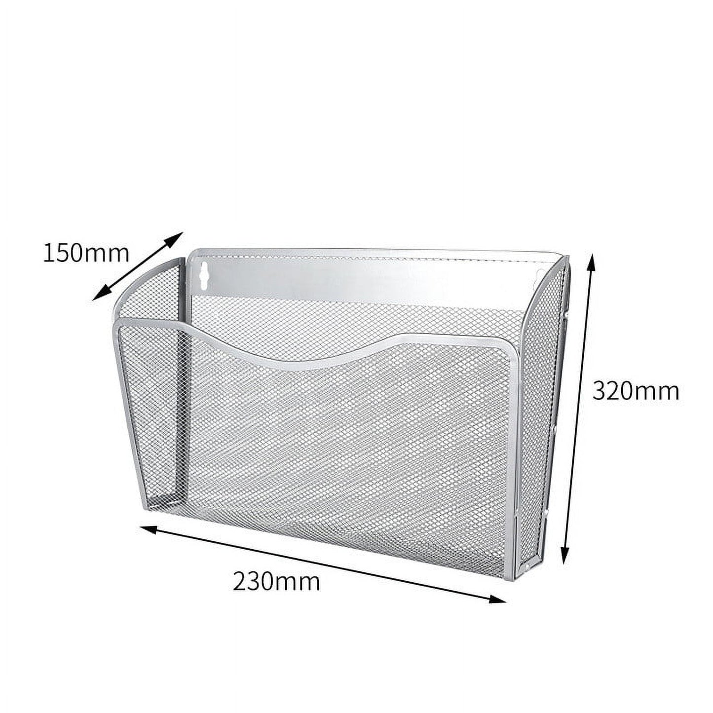 Tutuviw Wall Mount File Organizer Metal Letter Size, Black Silver V1189-WXFWAL-20260319-01072