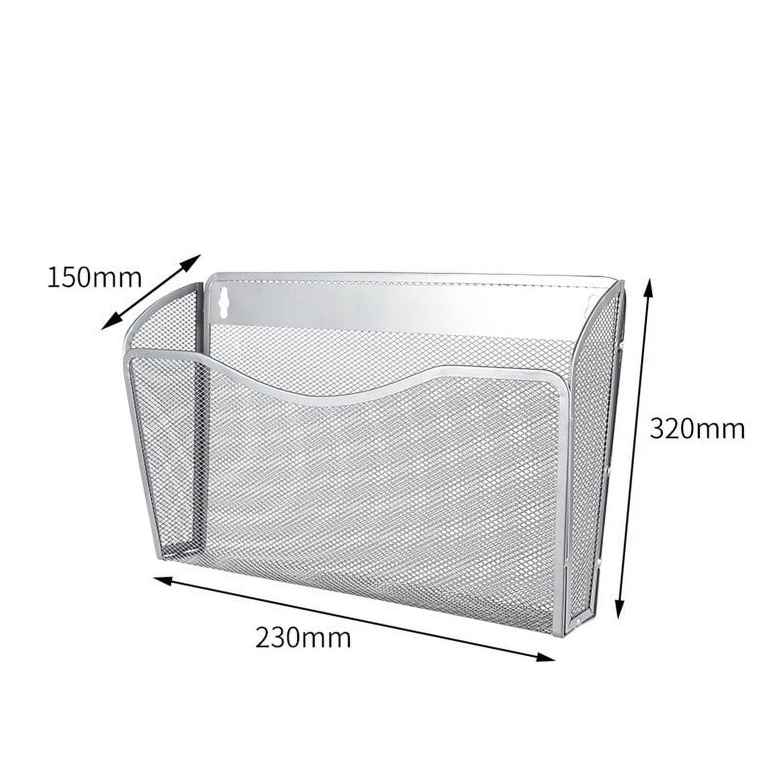 Tutuviw Wall Mount File Organizer Metal Letter Size, Black Silver V1189-WXFWAL-20260319-01072