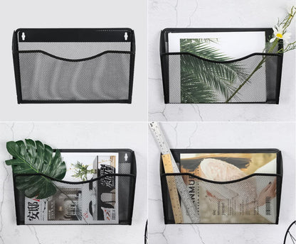 Tutuviw Wall Mount File Organizer Metal Letter Size, Black Silver V1189-WXFWAL-20260319-01072