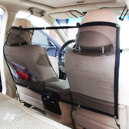 SPRING PARK Durable Car Universal Back Seat Dog Pet Barrier Mesh Safety Net Guard with Belt Black V1189-WXFWAL-20260319-01073