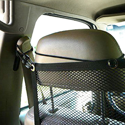 SPRING PARK Durable Car Universal Back Seat Dog Pet Barrier Mesh Safety Net Guard with Belt Black V1189-WXFWAL-20260319-01073