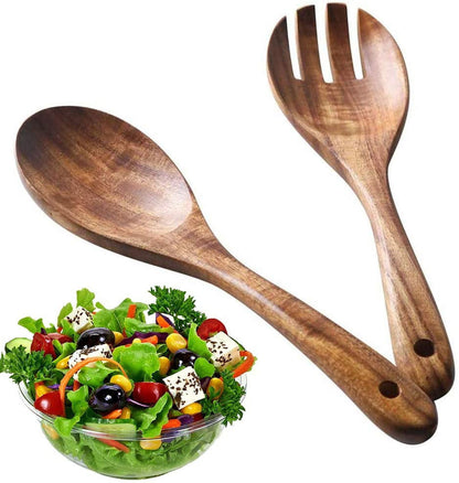 Salad Serving Utensils, Acacia Wood, Salad Spoon and Salad Fork, Salad Servers V1189-WXFWAL-20260319-01078