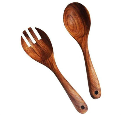 Salad Serving Utensils, Acacia Wood, Salad Spoon and Salad Fork, Salad Servers V1189-WXFWAL-20260319-01078