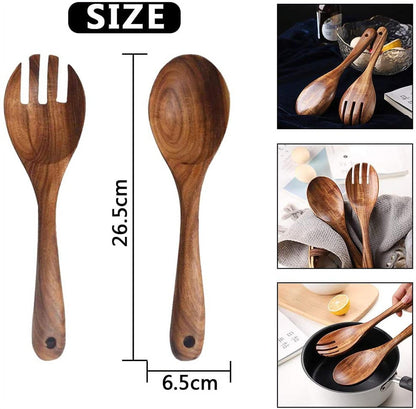 Salad Serving Utensils, Acacia Wood, Salad Spoon and Salad Fork, Salad Servers V1189-WXFWAL-20260319-01078