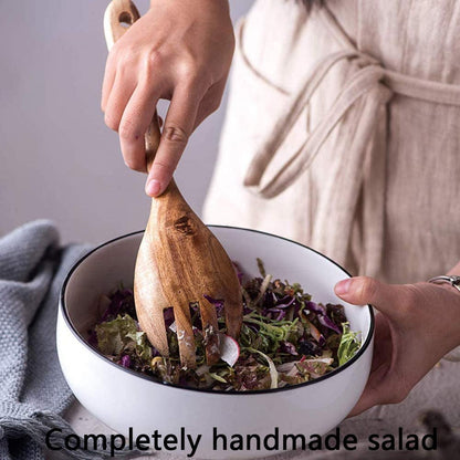 Salad Serving Utensils, Acacia Wood, Salad Spoon and Salad Fork, Salad Servers V1189-WXFWAL-20260319-01078