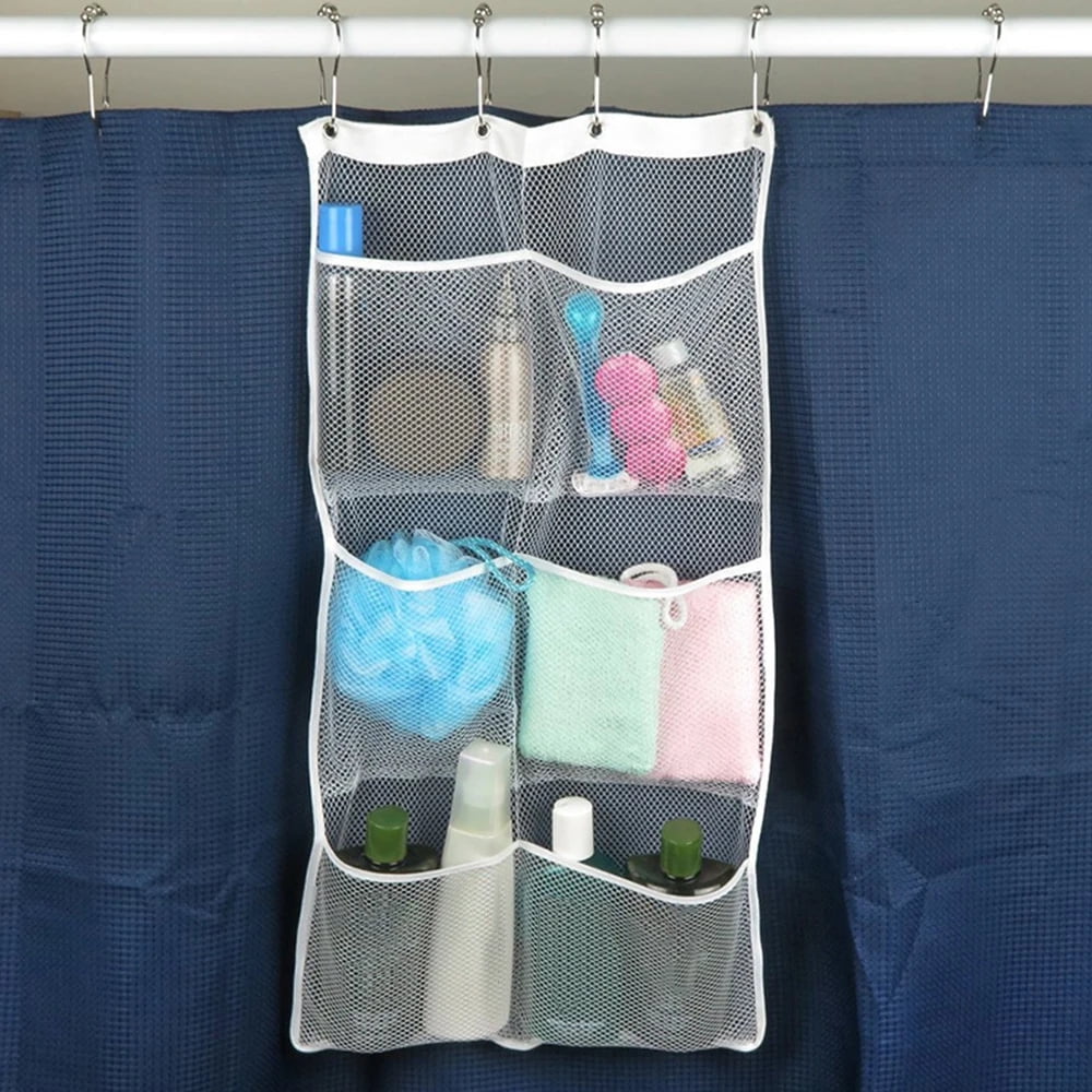 2Pcs Hanging Mesh Pocket Shower Organizer, Bathroom Shower Candy Organizer, Shower Organizer with 6 Pockets V1189-WXFWAL-20260319-01079