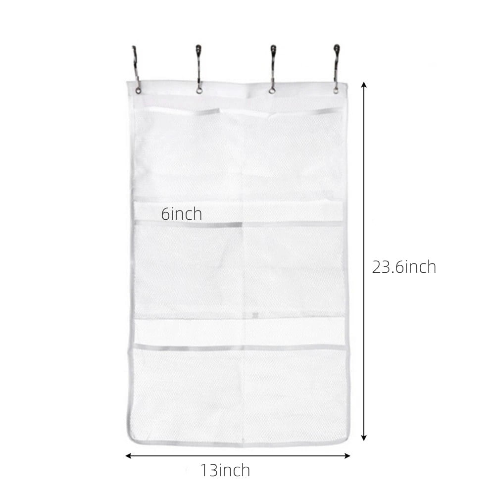 2Pcs Hanging Mesh Pocket Shower Organizer, Bathroom Shower Candy Organizer, Shower Organizer with 6 Pockets V1189-WXFWAL-20260319-01079