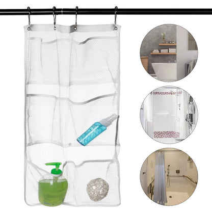 2Pcs Hanging Mesh Pocket Shower Organizer, Bathroom Shower Candy Organizer, Shower Organizer with 6 Pockets V1189-WXFWAL-20260319-01079