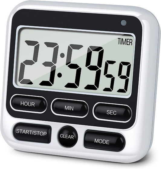 Digital Kitchen Timer, Cooking Countdown Clock with Large LCD Display, Loud Alarm and Strong Timer Black V1189-WXFWAL-20260319-01101