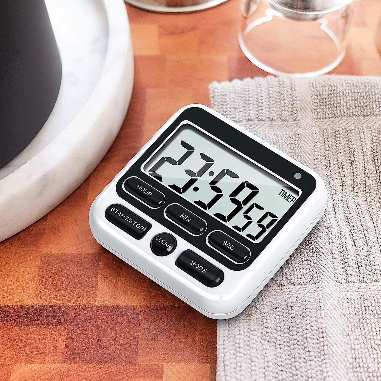 Digital Kitchen Timer, Cooking Countdown Clock with Large LCD Display, Loud Alarm and Strong Timer Black V1189-WXFWAL-20260319-01101