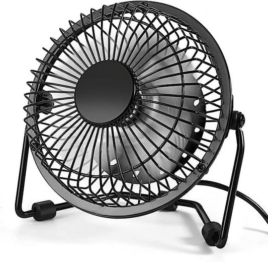 Tutuviw 4 Inch USB Desk Fan,Small and Quiet,Powerful USB Powered Portable Fan,Strong Airflow,Mini Metal USB V1189-WXFWAL-20260319-01104