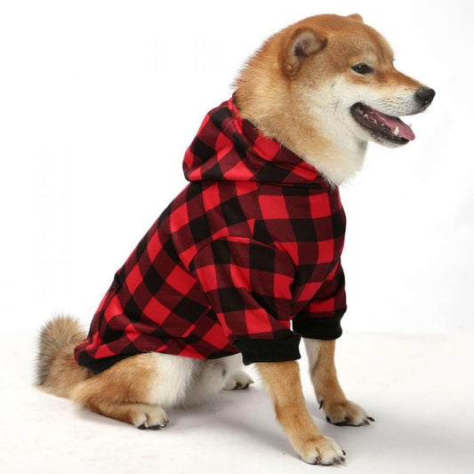 Big ! Pet Dog Plaid Hoodie Sweaters with Hat, Dog Warm Winter Dog Coat for Small Medium Large Dogs 2XL V1189-WXFWAL-20260319-01112