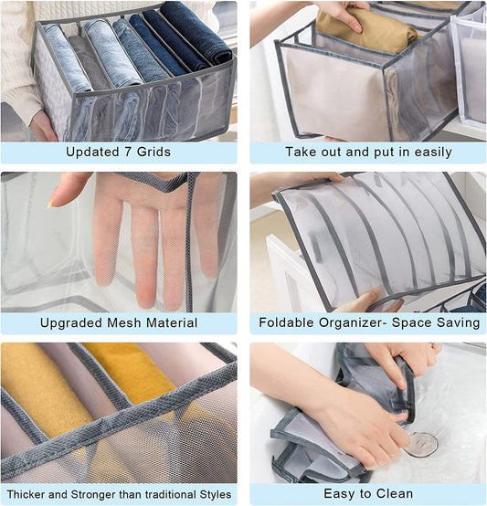 Tutuviw Wardrobe Clothes Organizer for Jeans, Upgraded Drawer Organizers for Clothing with Handle Foldable, V1189-WXFWAL-20260319-01123