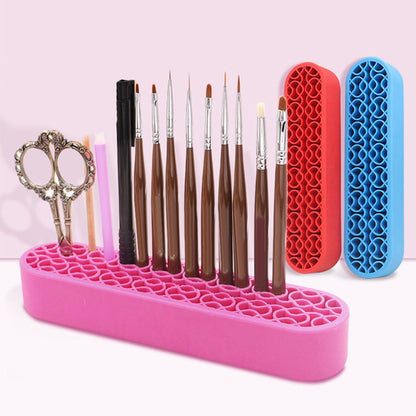 Bueautybox Makeup Beauty Brush Holder Organizer, Lipstick Holder Case Silicone Nail Polish Storage Rack V1189-WXFWAL-20260319-01138