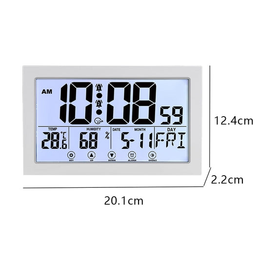 Auto Set Digital Wall Clock Battery Operated,Desk Clocks with Temperature,Humidity , Display Digital Calendar V1189-WXFWAL-20260319-01143