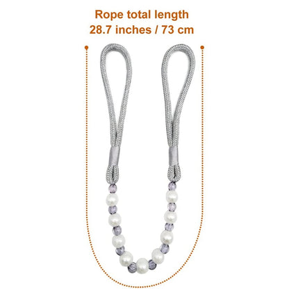Visland 2 Pack Acrylic Pearl Curtain Tie Backs Curtain Hooks, Elegant Beads Curtain Rope Straps, Decorative V1189-WXFWAL-20260319-01159
