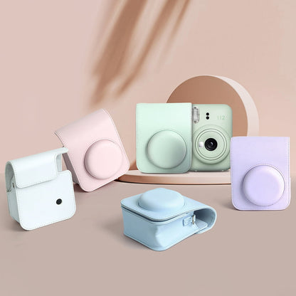 For Instax Mini 12 Camera Case PU Leather Soft Silicone Cover Bag for Fujifilm Polaroid Film Camera Bag V1189-WXFWAL-20260319-01170