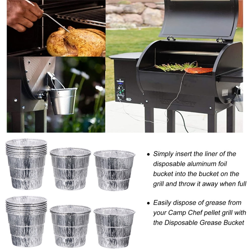 12 Pack Disposable Drip Grease Bucket Liners, Grill Drip Tray, Disposable Foil Liner for BBQ Drip Bucket V1189-WXFWAL-20260319-01177