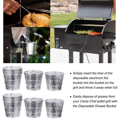 12 Pack Disposable Drip Grease Bucket Liners, Grill Drip Tray, Disposable Foil Liner for BBQ Drip Bucket V1189-WXFWAL-20260319-01177