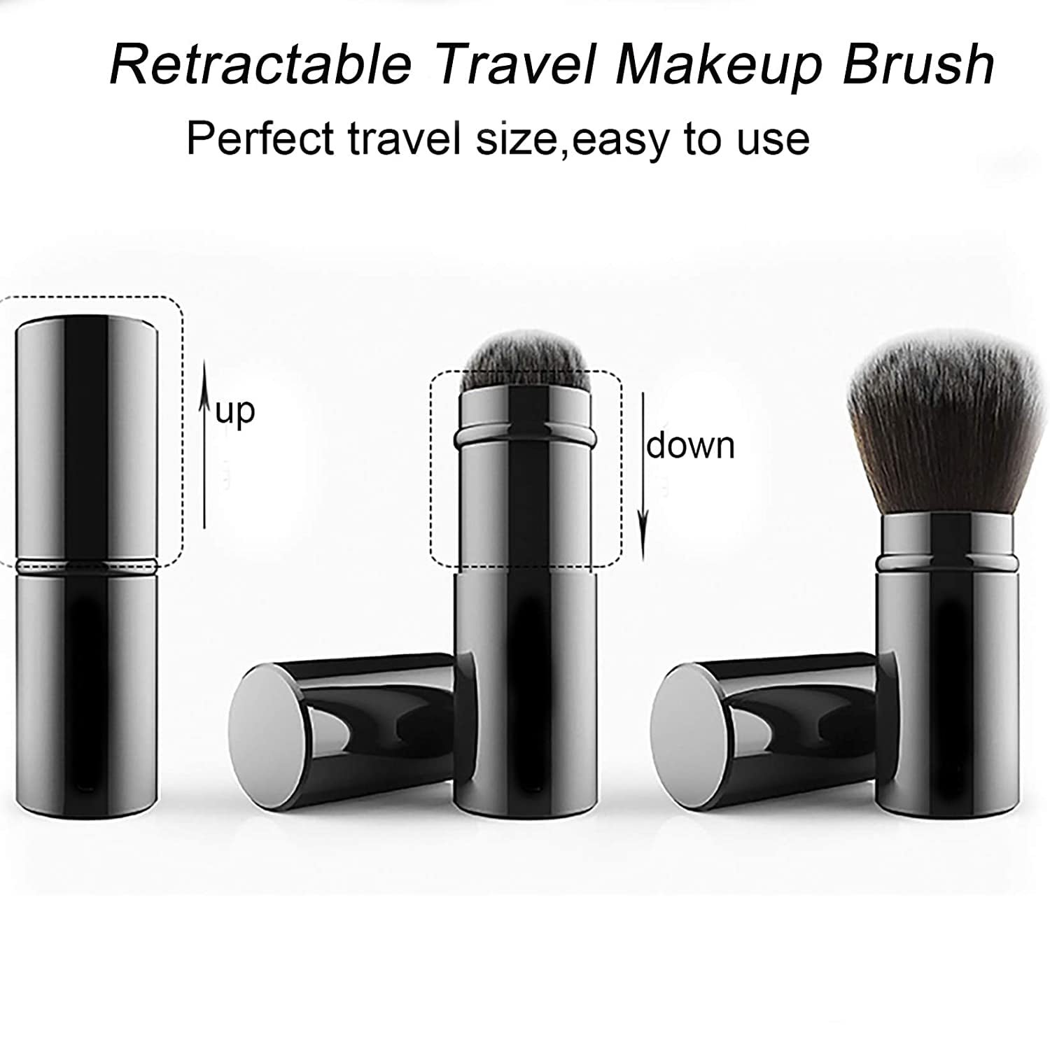Retractable Foundation Makeup Brushes, Travel Flat Top Kabuki Powder Brush V1189-WXFWAL-20260319-01179