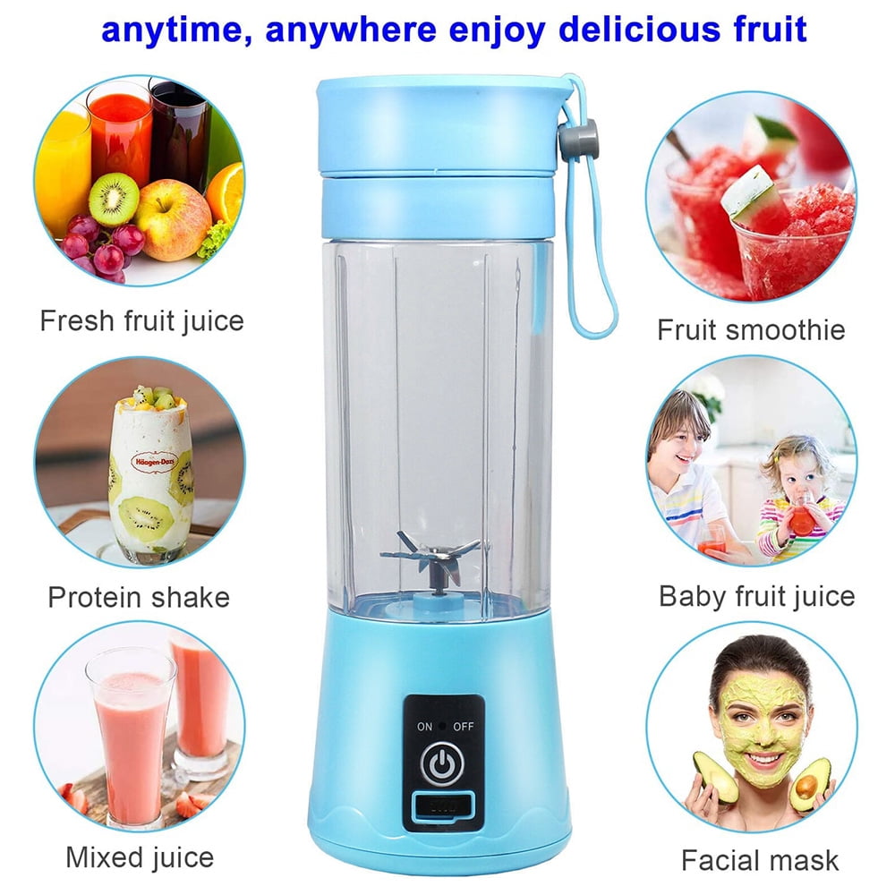Mini Portable Blender,Smoothies Personal Blender Mini Shakes Juicer Cup USB Rechargeable With 6 blades,White V1189-WXFWAL-20260319-01211