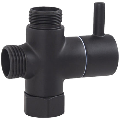G1/2in 3 Way Brass Diverter Valve T-adapter Converter Black for Shower Head V1189-WXFWAL-20260319-01276