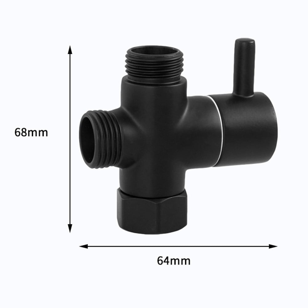 G1/2in 3 Way Brass Diverter Valve T-adapter Converter Black for Shower Head V1189-WXFWAL-20260319-01276