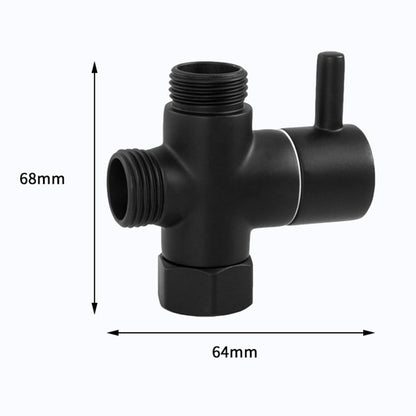 G1/2in 3 Way Brass Diverter Valve T-adapter Converter Black for Shower Head V1189-WXFWAL-20260319-01276
