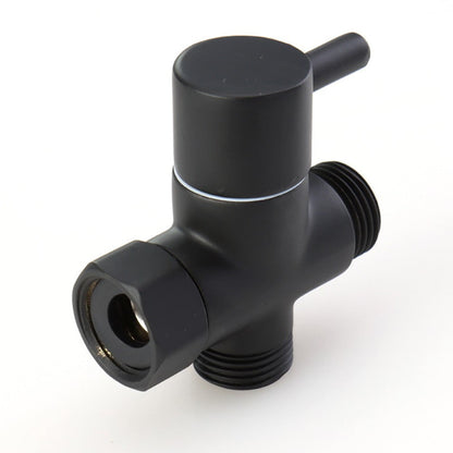 G1/2in 3 Way Brass Diverter Valve T-adapter Converter Black for Shower Head V1189-WXFWAL-20260319-01276