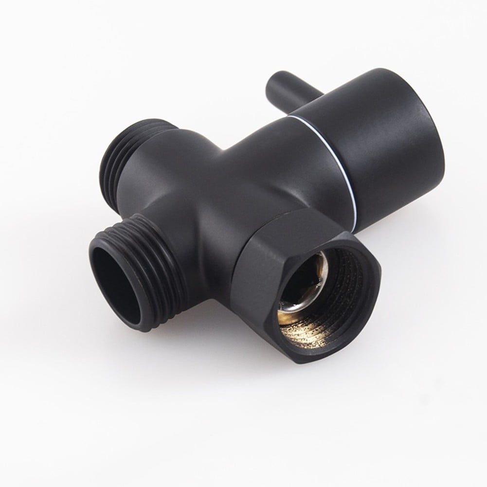 G1/2in 3 Way Brass Diverter Valve T-adapter Converter Black for Shower Head V1189-WXFWAL-20260319-01276