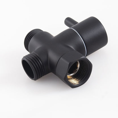 G1/2in 3 Way Brass Diverter Valve T-adapter Converter Black for Shower Head V1189-WXFWAL-20260319-01276