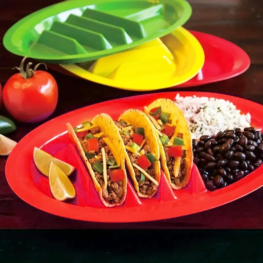 Ludlz Tacos Holder Plate Durable Easy to Clean Mexican Pancakes Corn Hot Dogs Cakes Toasts Food Tray for Home V1189-WXFWAL-20260319-01277