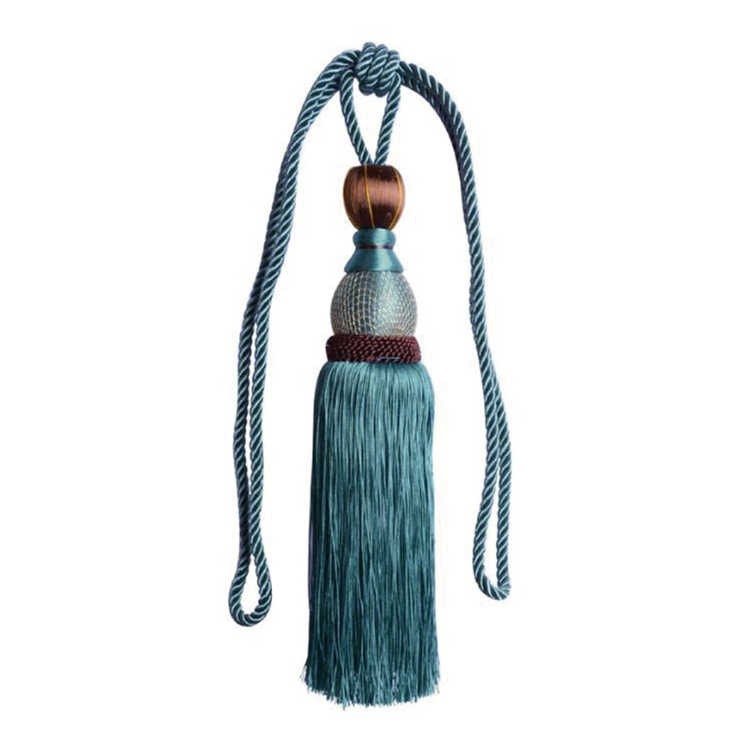 Bosisa 2pcs Large Tie Backs Ball Tassel Curtain Rope Tieback,Gold Blue V1189-WXFWAL-20260319-01341