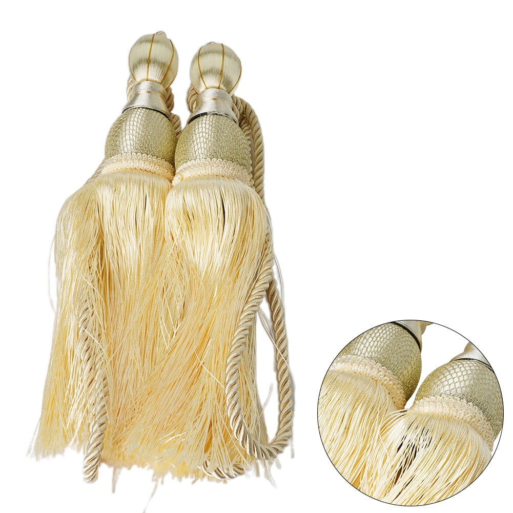 Bosisa 2pcs Large Tie Backs Ball Tassel Curtain Rope Tieback Gold V1189-WXFWAL-20260319-01342