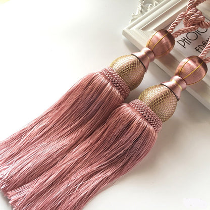 Bosisa 2pcs Large Tie Backs Ball Tassel Curtain Rope Tieback,Gold Pink V1189-WXFWAL-20260319-01343