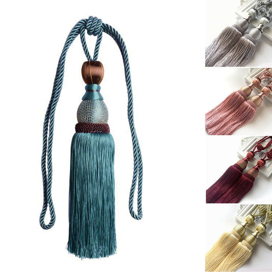 Bosisa 2pcs Large Tie Backs Ball Tassel Curtain Rope Tieback,Gold Pink V1189-WXFWAL-20260319-01343