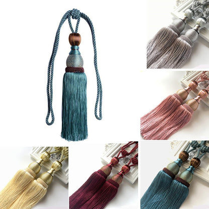 Bosisa 2pcs Large Tie Backs Ball Tassel Curtain Rope Tieback,Gold Red V1189-WXFWAL-20260319-01344