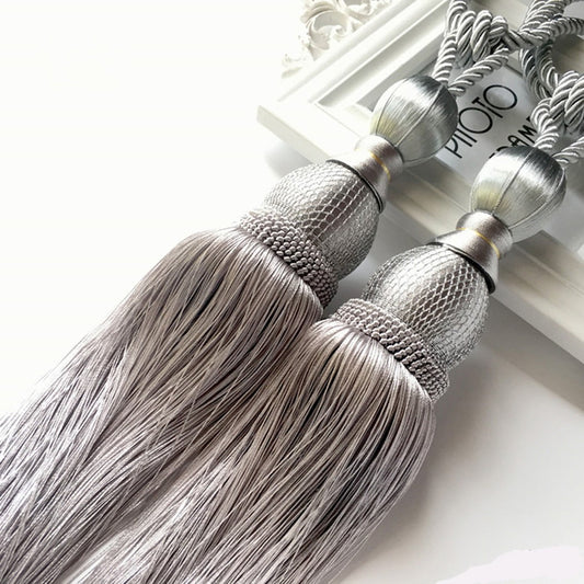 Bosisa 2pcs Large Tie Backs Ball Tassel Curtain Rope Tieback,Gold Silver V1189-WXFWAL-20260319-01345