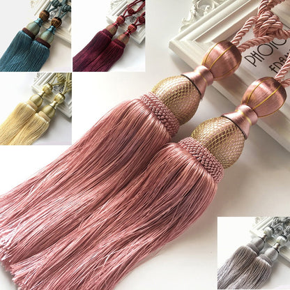 Bosisa 2pcs Large Tie Backs Ball Tassel Curtain Rope Tieback,Gold Silver V1189-WXFWAL-20260319-01345