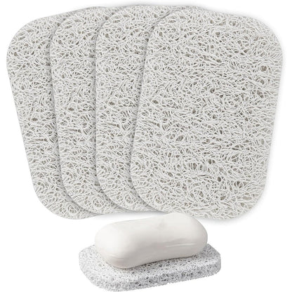Lierteer 5PCS Shower Soap Bar Saver Lift Holder Dish Sponge Rack Tray Fast Dry Non-Slip white V1189-WXFWAL-20260319-01348